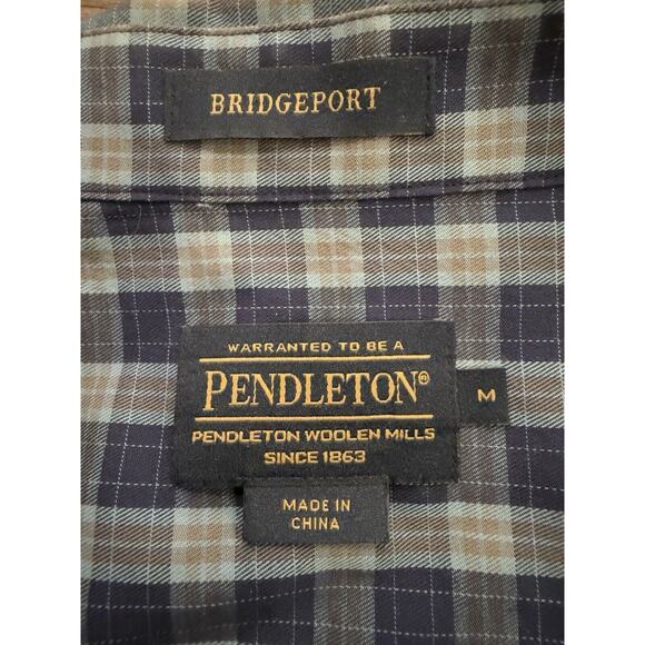 Pendleton Bridgeport Mens Blue Button Down Long Sleeve Dress Shirt Size M MEDIUM - Picture 6 of 9